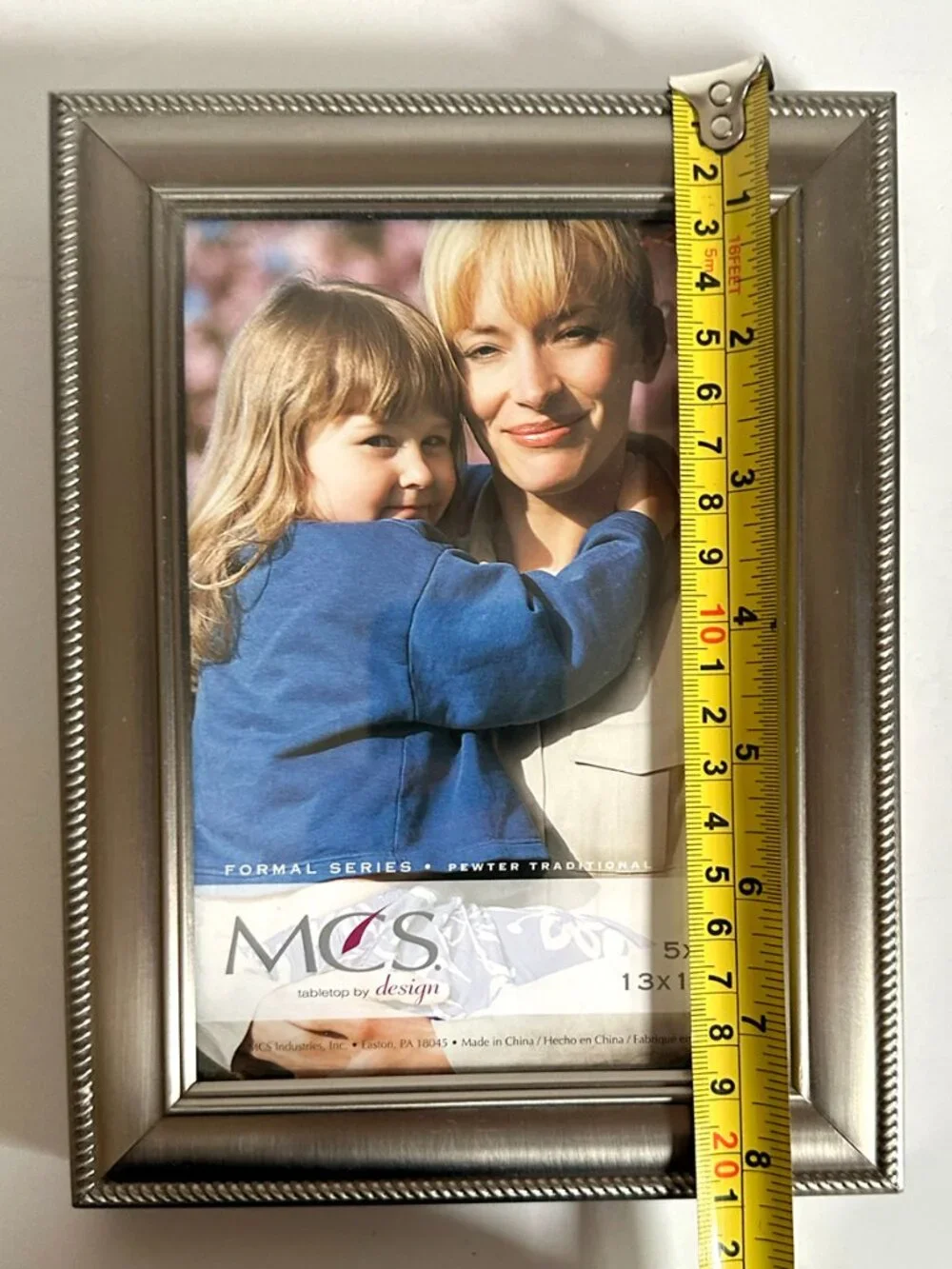 MCS Formal Series Pewter 5x7 Picture Frame Traditional Rope Border Tabletop NWT